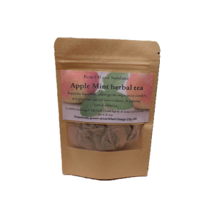 Apple Mint herbal tea Rose oil and sunshine