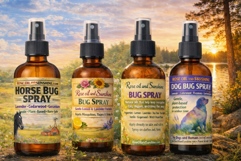 Natural bug sprays by Rose oil and Sunshine